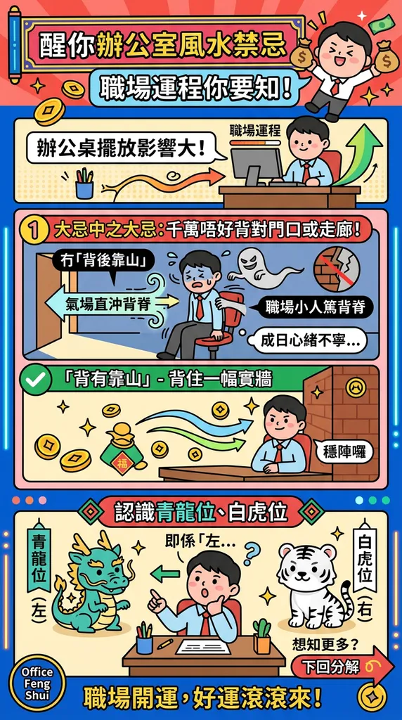 辦公室風水禁忌：點樣透過辦公桌格局實現招財納氣？